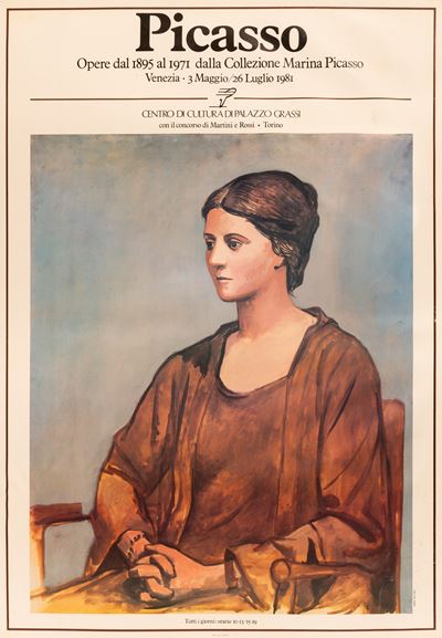 Manifesto della Mostra Picasso Opere dal 1895 al 1971 dalla Collezione Marina Picasso. Venezia 3 ...