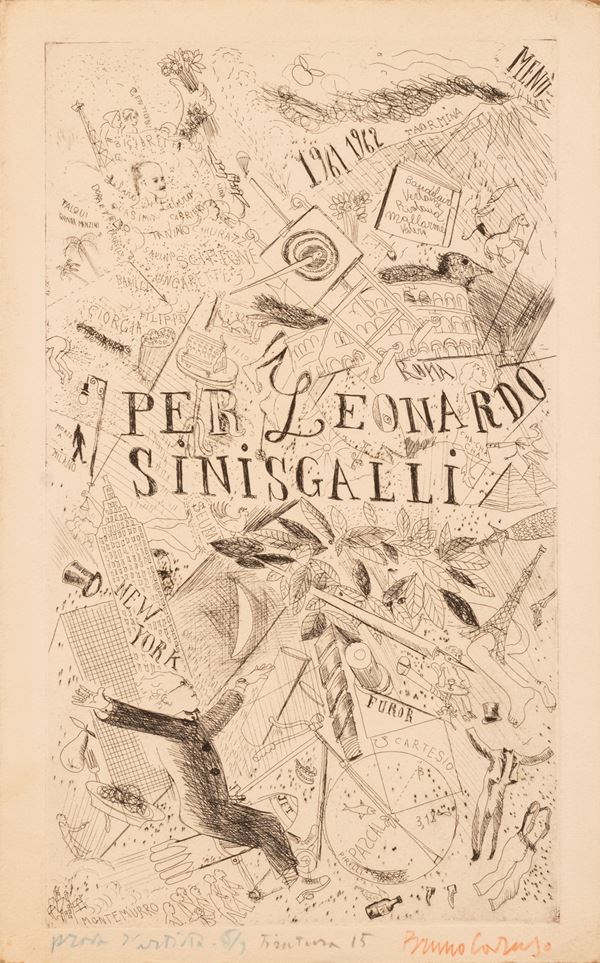 Bruno Caruso - Copertina per il menù 1961-1962 per Leonardo Sinisgalli