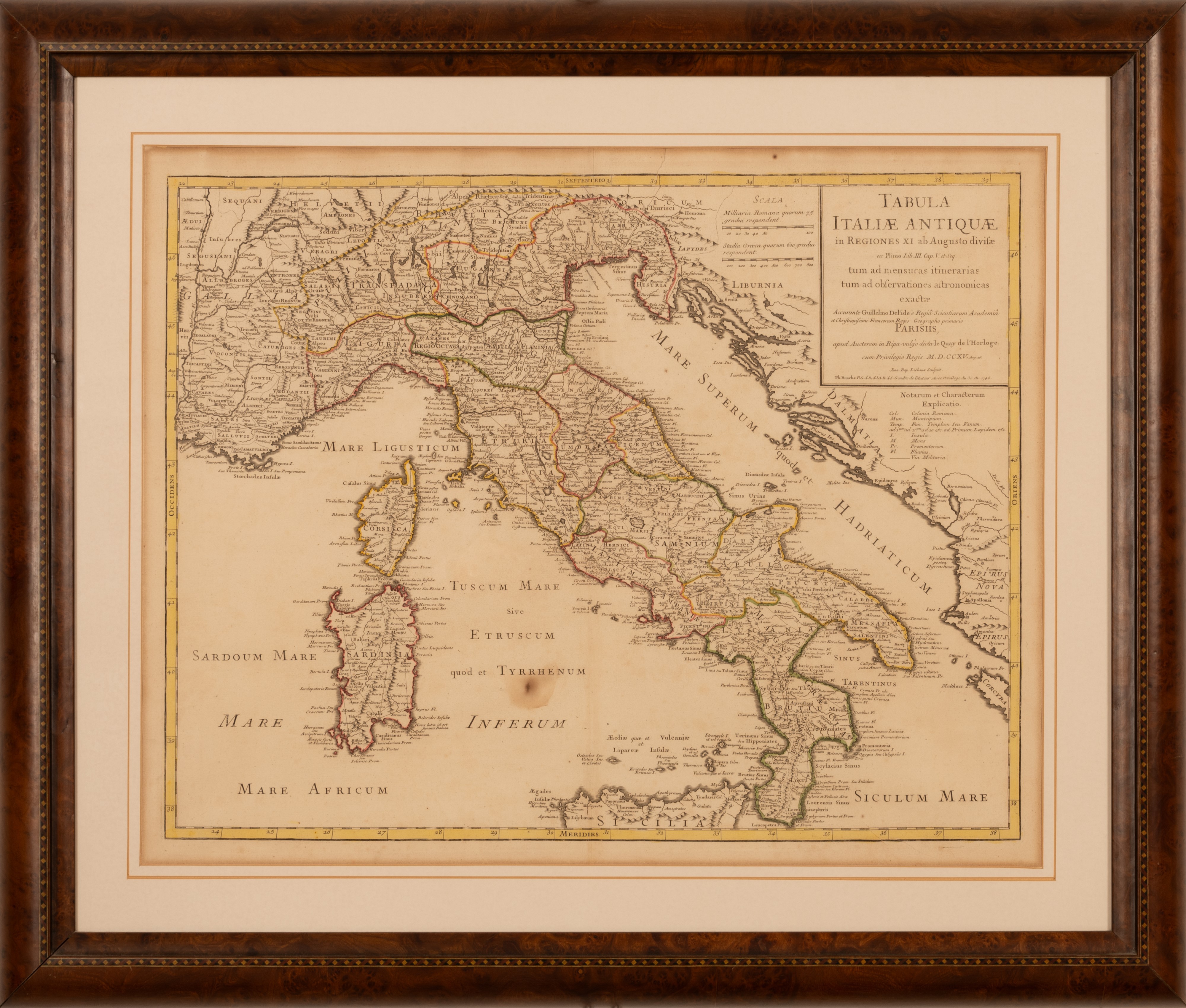 Guillaume Delisle Guillaume De L'isle - Tabula Italiae Antiquae in Regiones XI Ab Augusto Divisae...