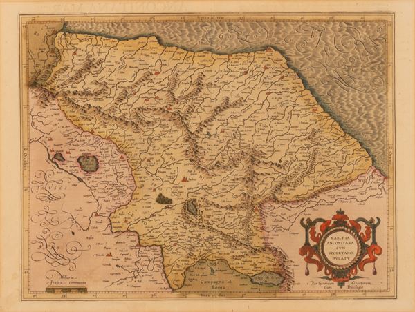 Gerardo  Mercatore Gerhard Kremer - Marchia Anconitana cum Spoletano Ducatu. carta geografica della Marca di Ancona e del Ducato di Spoleto