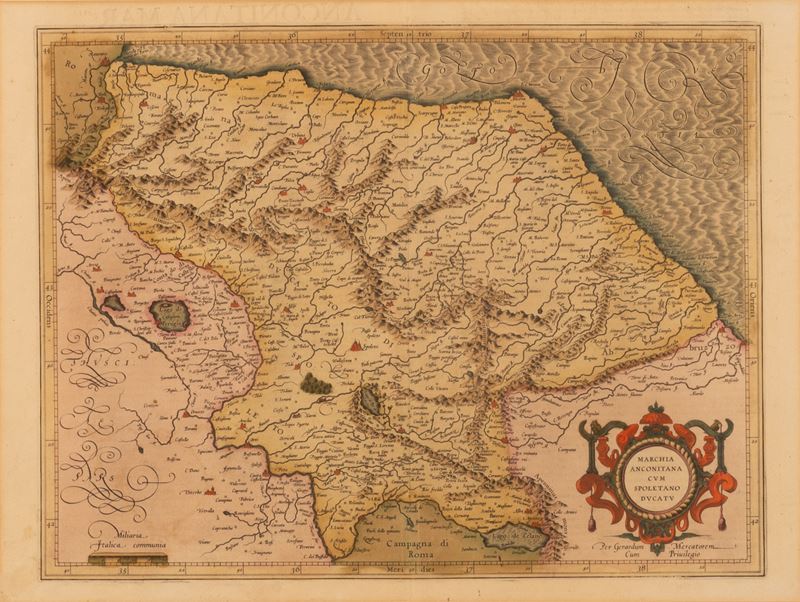 Gerardo Mercatore Gerhard Kremer - Marchia Anconitana Cum Spoletano Ducatu. Carta Geografica dell...