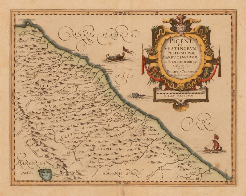 Philipp CLüver (o Klüver), Italianizzato in Filippo Cluverio - Piceni Et Vestinorum, Pelignorum, ...