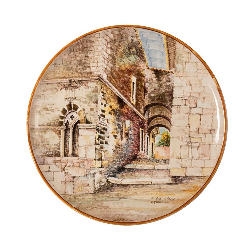 Manifattura di L'aquila del XX Secolo, C.s.b. Ceramiche San Bernardino - Piatto in Piatto in Maio...