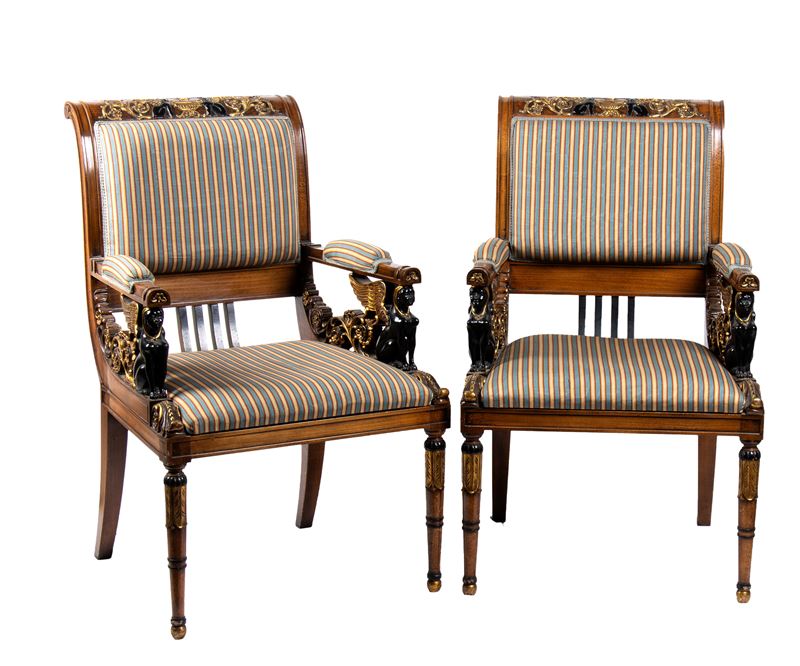 Coppia di sedie in stile Impero