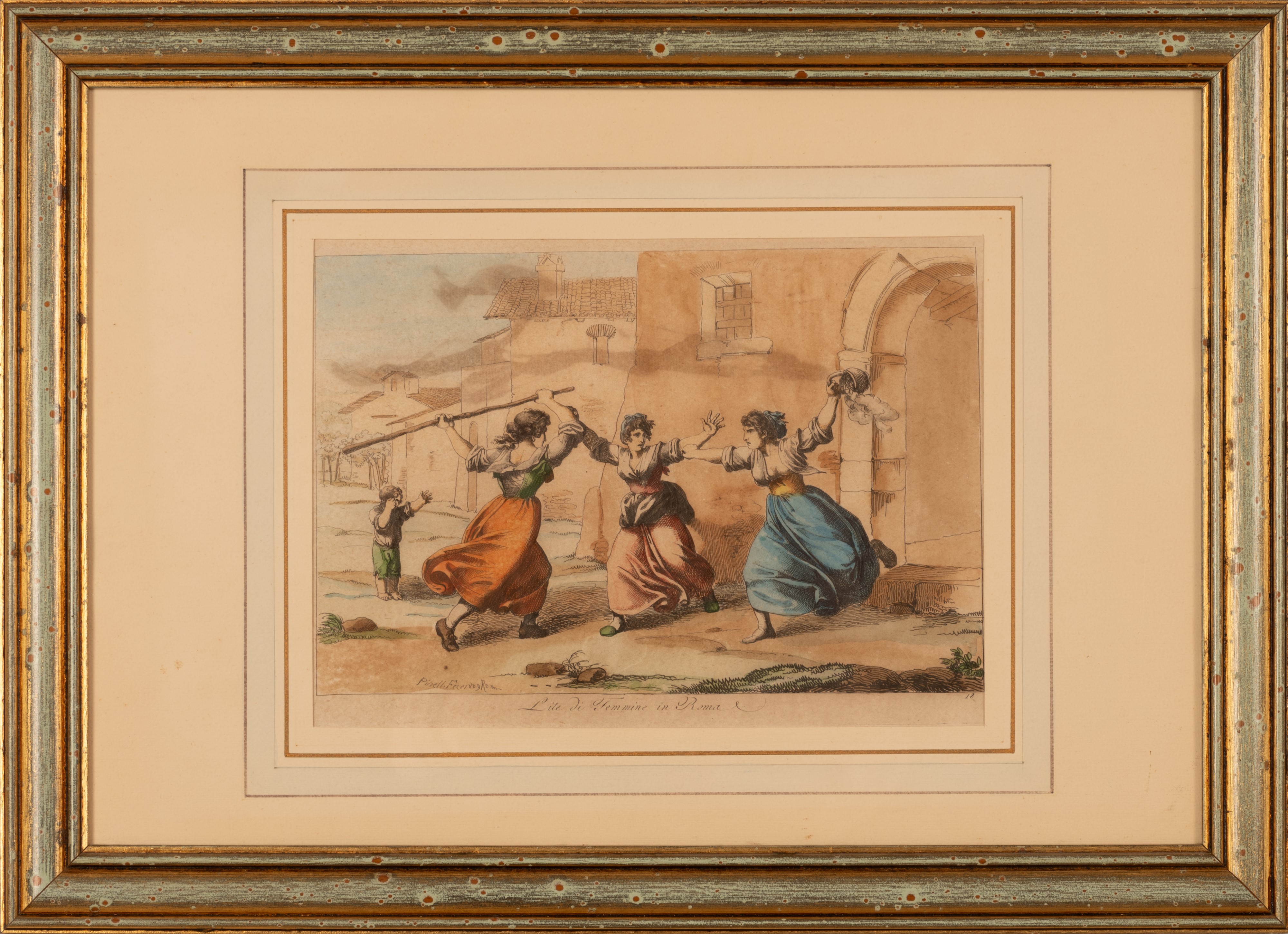 Bartolomeo Pinelli - Lite di Femmine in Roma