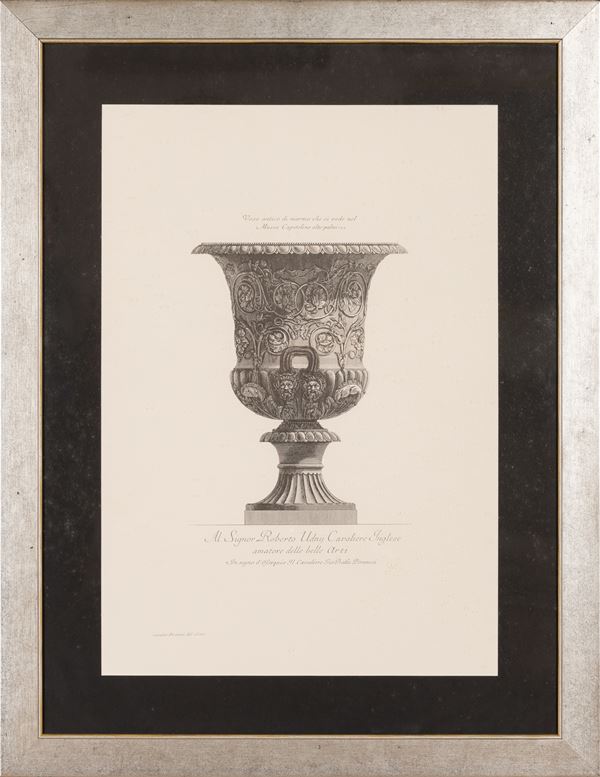 Giovanni Battista Piranesi - Vaso antico di marmo che si vede nel Museo Capitolino alto palmi 7.0.2