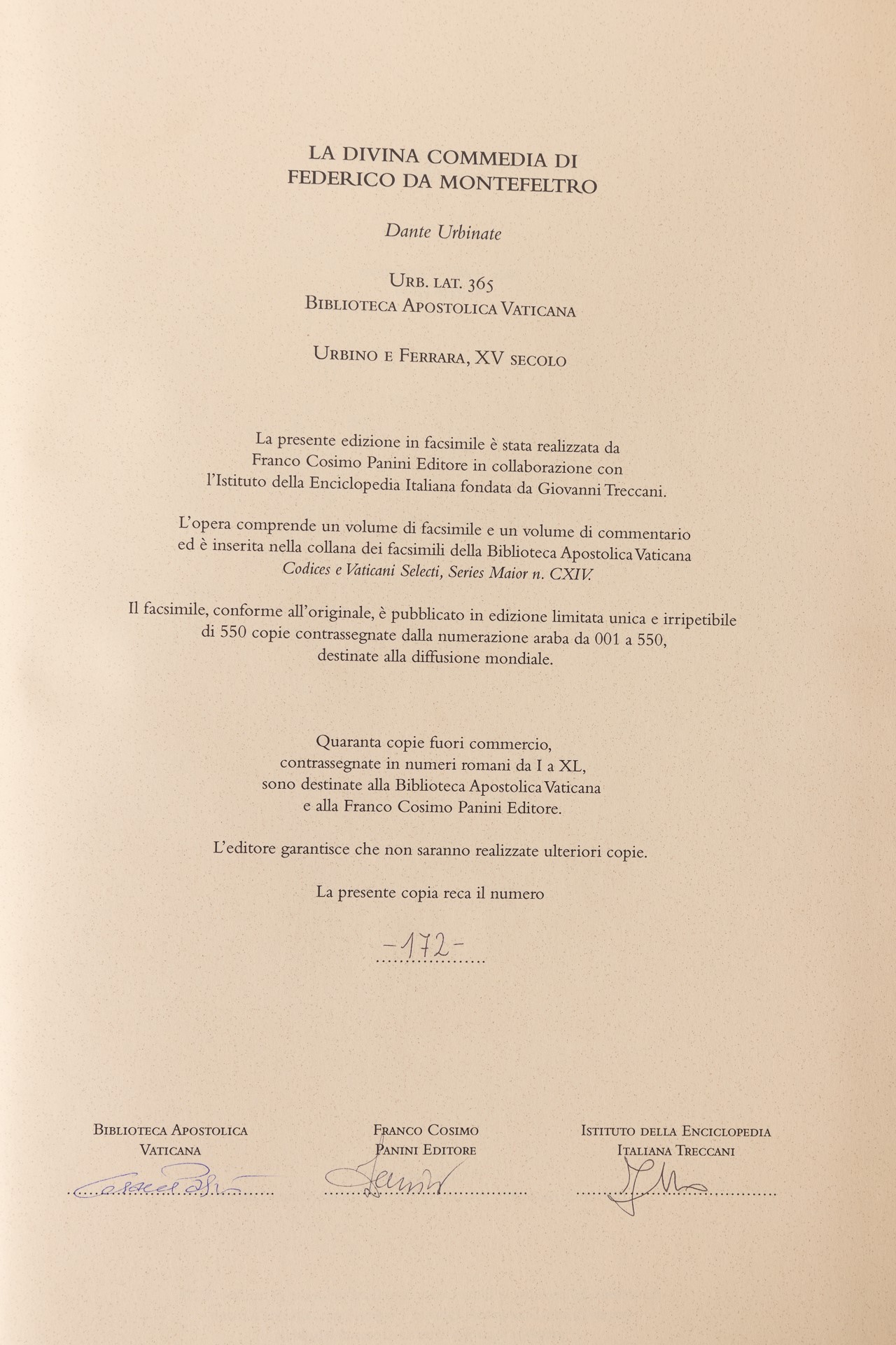 La Divina Commedia di Federico da Montefeltro, Dante Urbinate