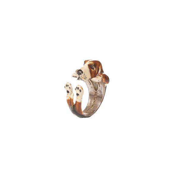 Anello in argento Bassethound