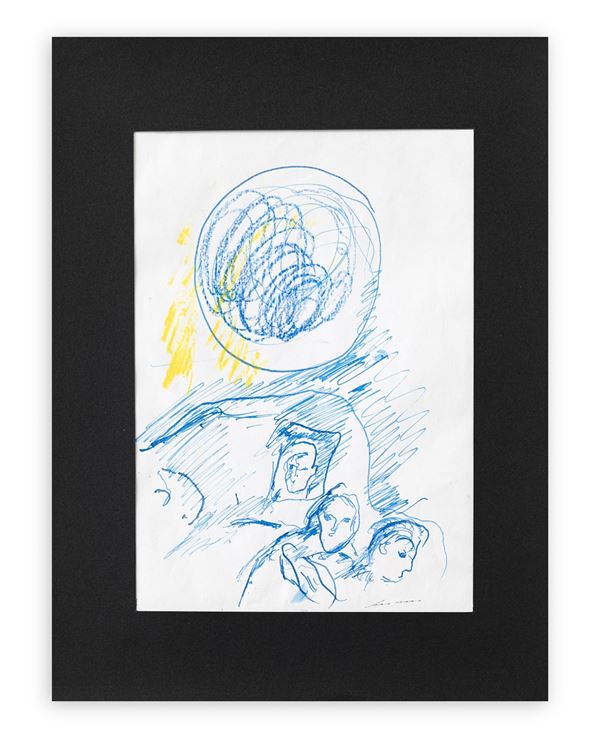 Ernesto Treccani : Senza Titolo  - tecnica mista su carta - Auction - Gliubich Casa d'Aste