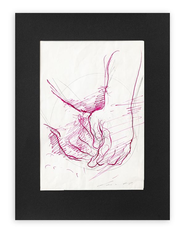 Ernesto Treccani : Senza Titolo  - tecnica mista su carta - Asta Asta a Tempo: Grafica e Multipli d'Autore - Gliubich Casa d'Aste