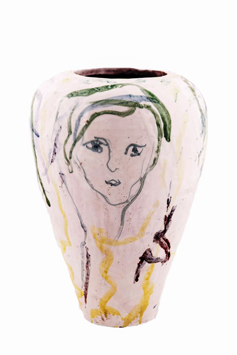 Ernesto Treccani - Vaso con Decorazioni Figure Femminili