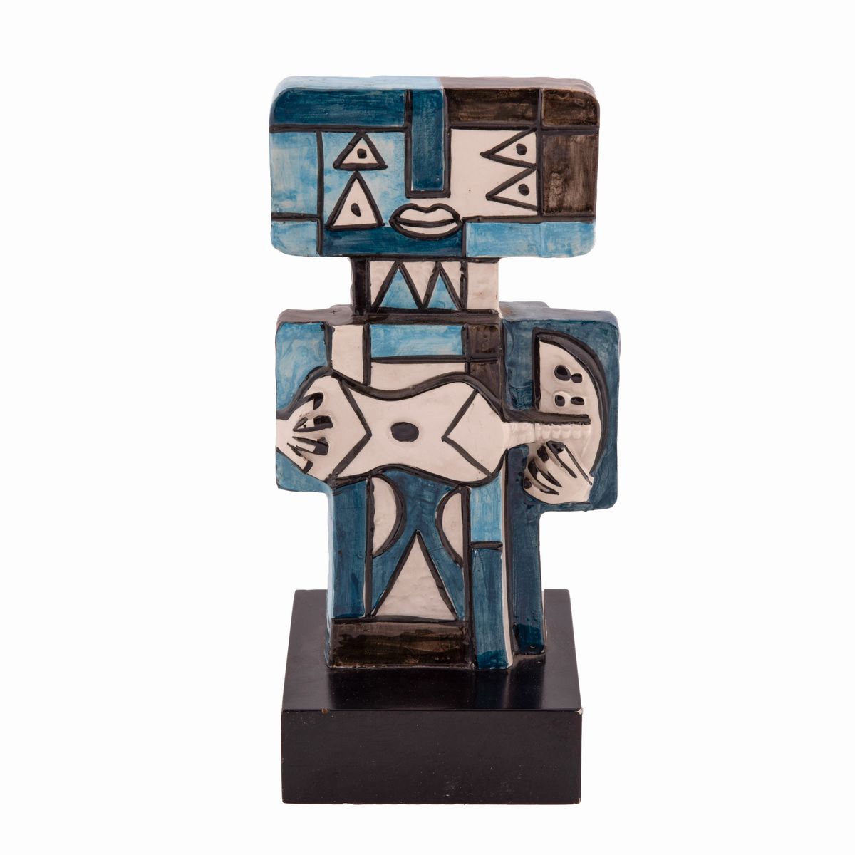 Ibrahim Shaban Likmetaj Kodra - Coppia di Sculture in Ceramica con Ukulele