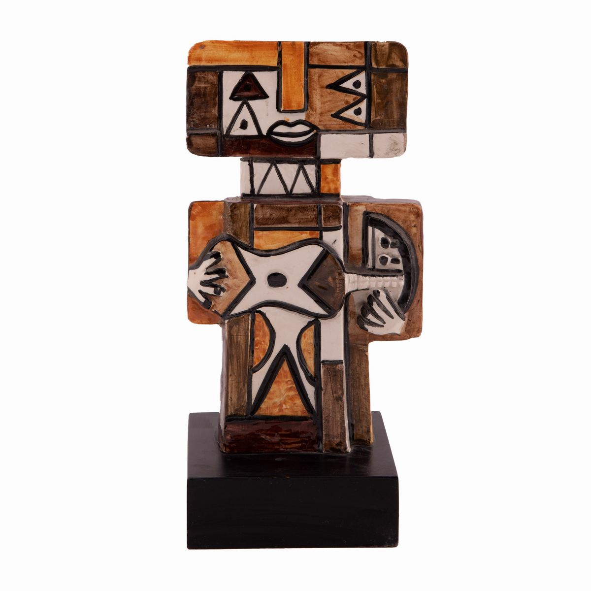 Ibrahim Shaban Likmetaj Kodra - Coppia di Sculture in Ceramica con Ukulele