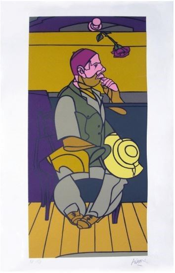 Valerio Adami : Personaggio  (1972)  - Serigrafia a colori - Asta Grafica di Arte Contemporanea - Gliubich Casa d'Aste