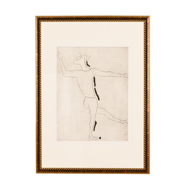 Marino Marini : Gioco I  (1973)  - Acquaforte e puntasecca su carta Magnani - Auction - Gliubich Casa d'Aste