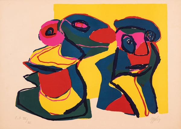 Karel Appel - Visage rouge
