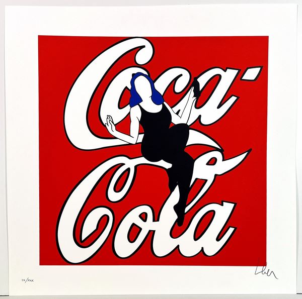 Marco Lodola : Coca Cola  - serigrafia su cartoncino - Asta Asta a Tempo: Grafica e Multipli d'Autore - Gliubich Casa d'Aste