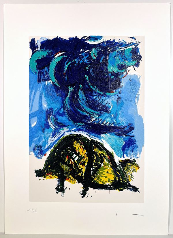 Mario Schifano : Senza Titolo  - serigrafia materica - Asta Asta a Tempo: Grafica e Multipli d'Autore - Gliubich Casa d'Aste