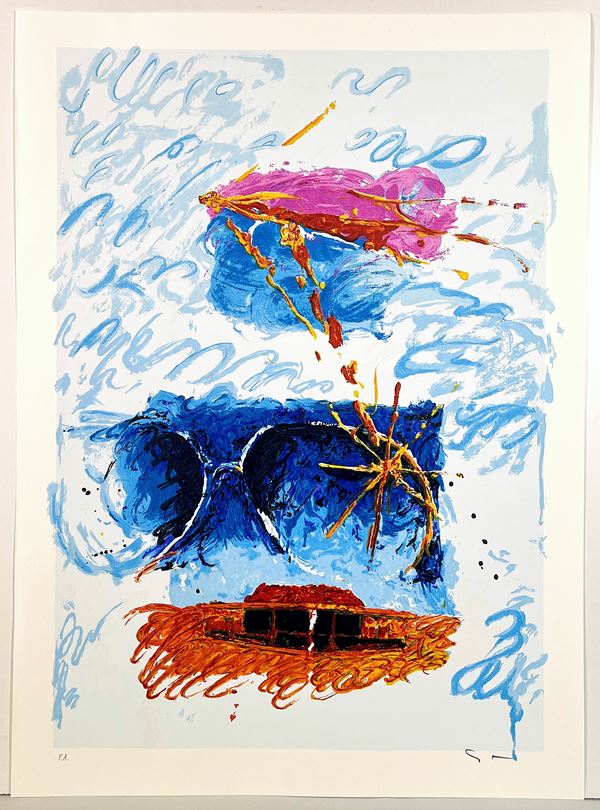 Mario Schifano : Senza Titolo  - serigrafia materica - Asta Asta a Tempo: Grafica e Multipli d'Autore - Gliubich Casa d'Aste