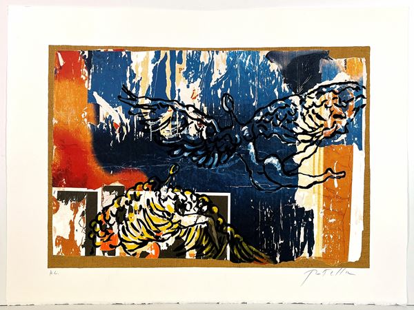 Mimmo Rotella : L'Angelo Cattivo  - serigrafia polimterica su carta Moulin du Guè da 320 grammi - Asta Asta a Tempo: Grafica e Multipli d'Autore - Gliubich Casa d'Aste