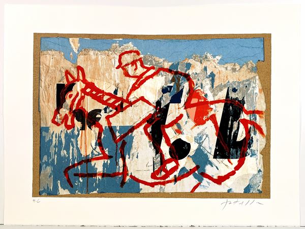 Mimmo Rotella : Primo Futurismo  - serigrafia polimterica su carta Moulin du Guè da 320 grammi - Asta Asta a Tempo: Grafica e Multipli d'Autore - Gliubich Casa d'Aste