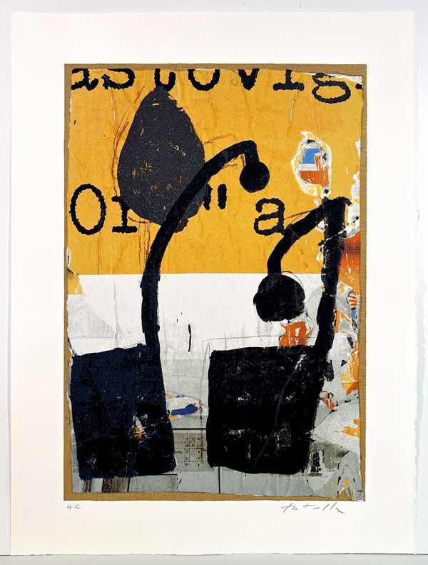 Mimmo Rotella : Mirò in nero  - serigrafia polimterica su carta Moulin du Guè da 320 grammi - Asta Asta a Tempo: Grafica e Multipli d'Autore - Gliubich Casa d'Aste
