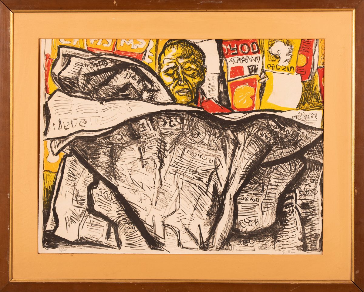Renato Guttuso - Uomo che Legge il Giornale