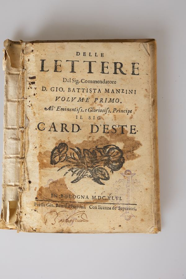 Giovanni Battista Manzini - Delle lettere del Sig. Commendatore D. Gio. Battista Manzini. Volume primo.