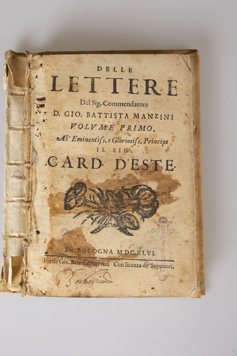 Delle Lettere del Sig. Commendatore D. Gio. Battista Manzini. Volume Primo.