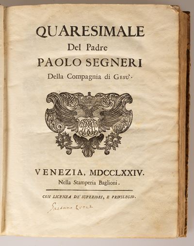 Quaresimale del Padre Segneri.