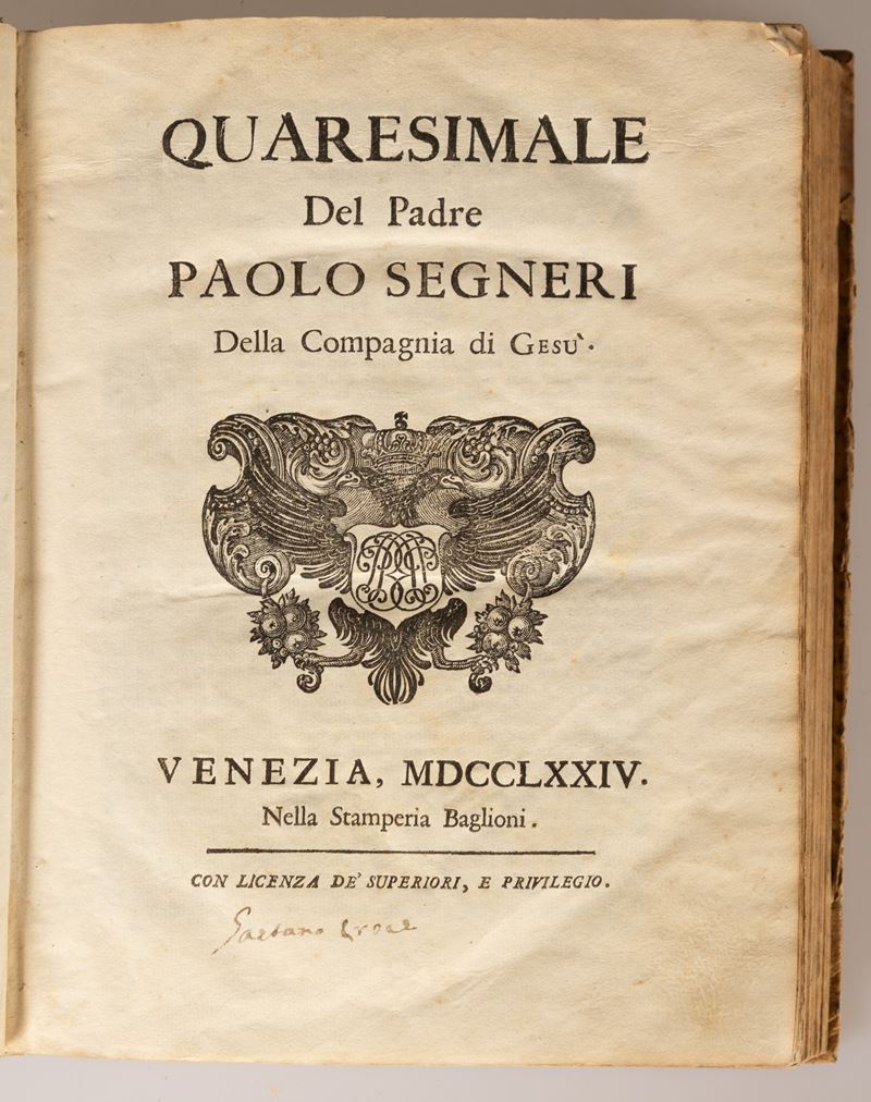 Quaresimale del Padre Segneri.