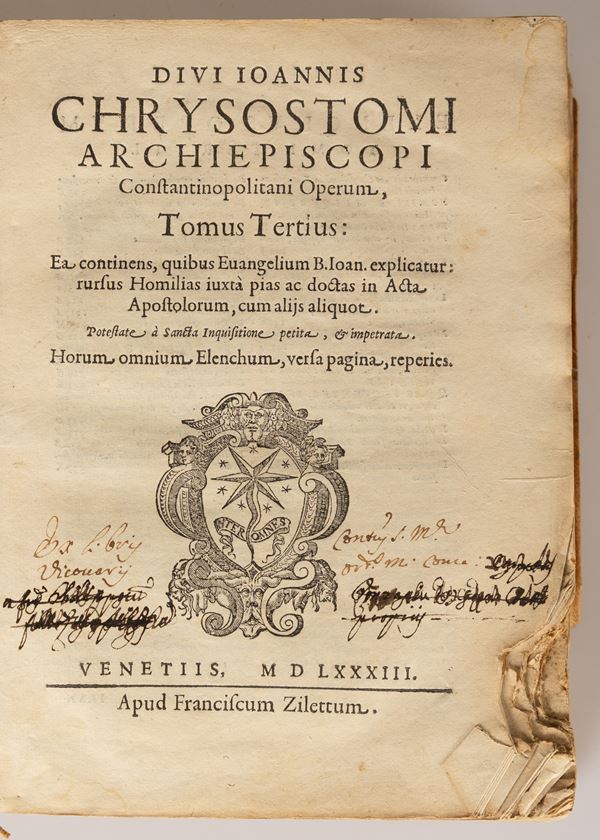 Ioannes Chrysostomus - Diui Ioannis Chrysostomi Archiepiscopi Constantinopolitani Operum, tomus tertius