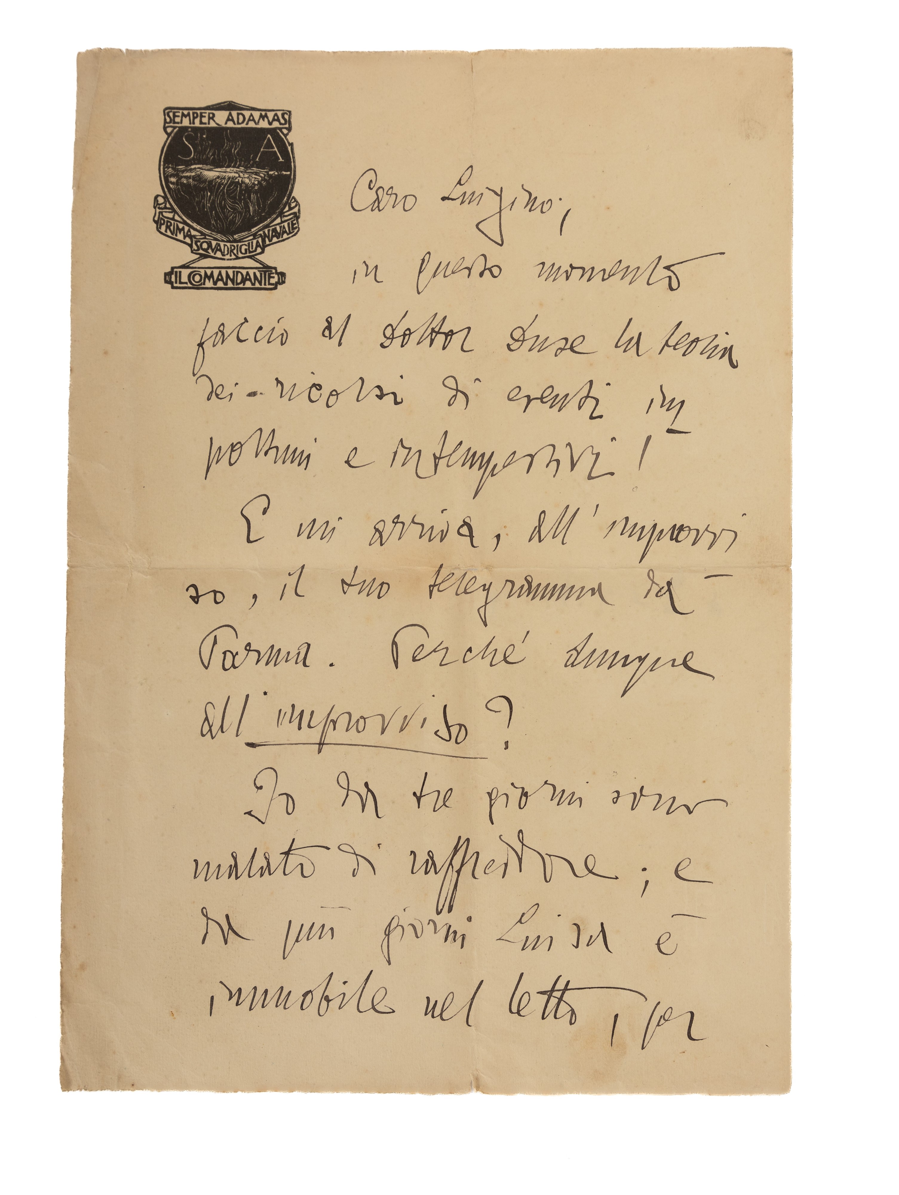 Lotto di n. 6 lettere indirizzate da Gabriele d'Annunzio al Dottor Luigi Luise di Francavilla al ...