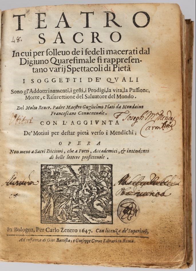 Teatro Sacro in cui per solievo deʹ fedeli macerati dal digiuno quaresimale si rappresentano vari...