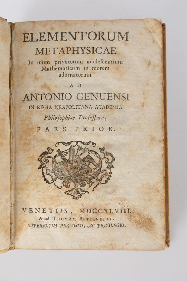 Antonio Genovesi - Elementorum Metaphisycae in usum privatorum adolescentium mathematicum...