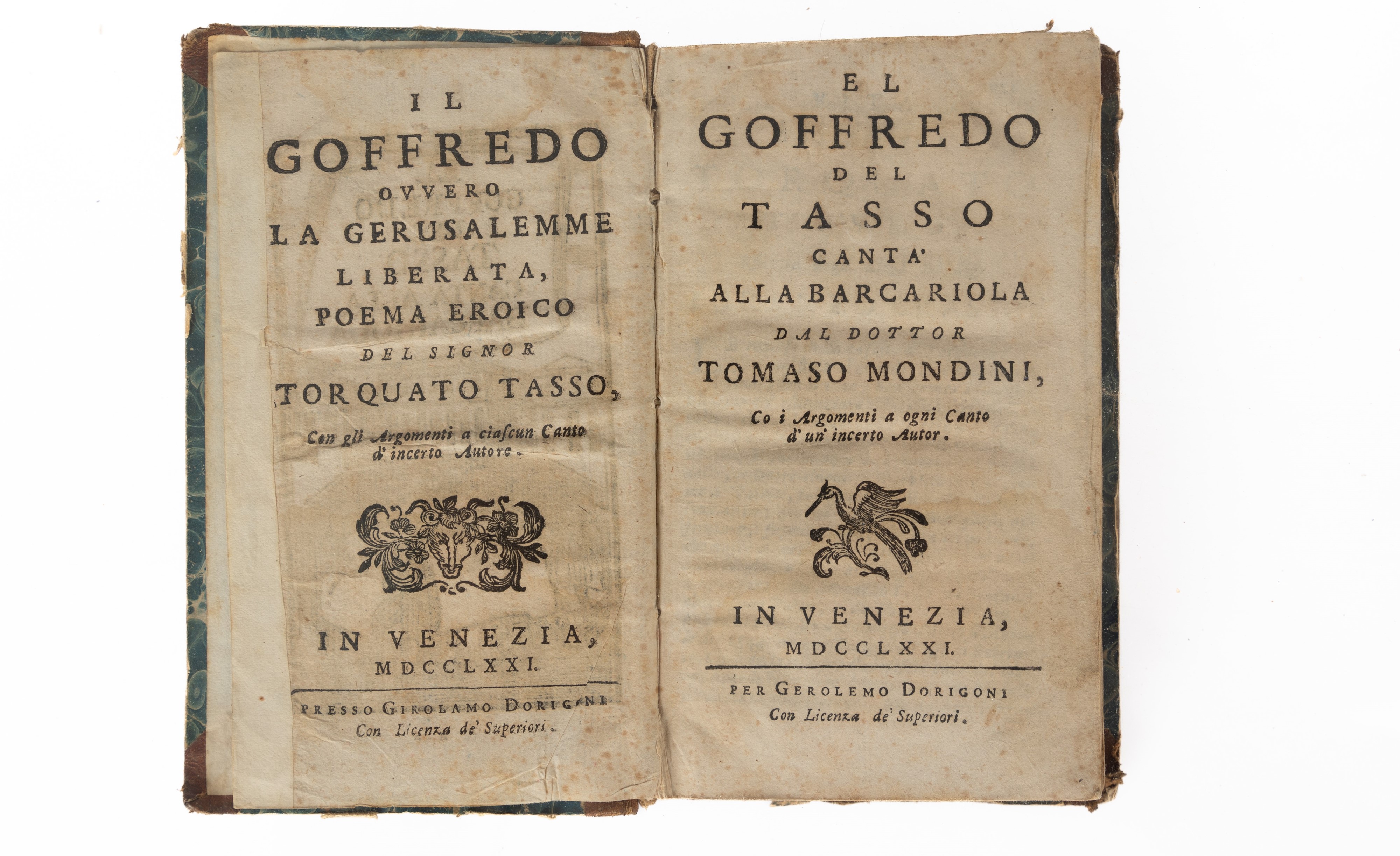 El Goﬀredo del Tasso cantaʹ alla barcariola dal dottor Tomaso Mondini