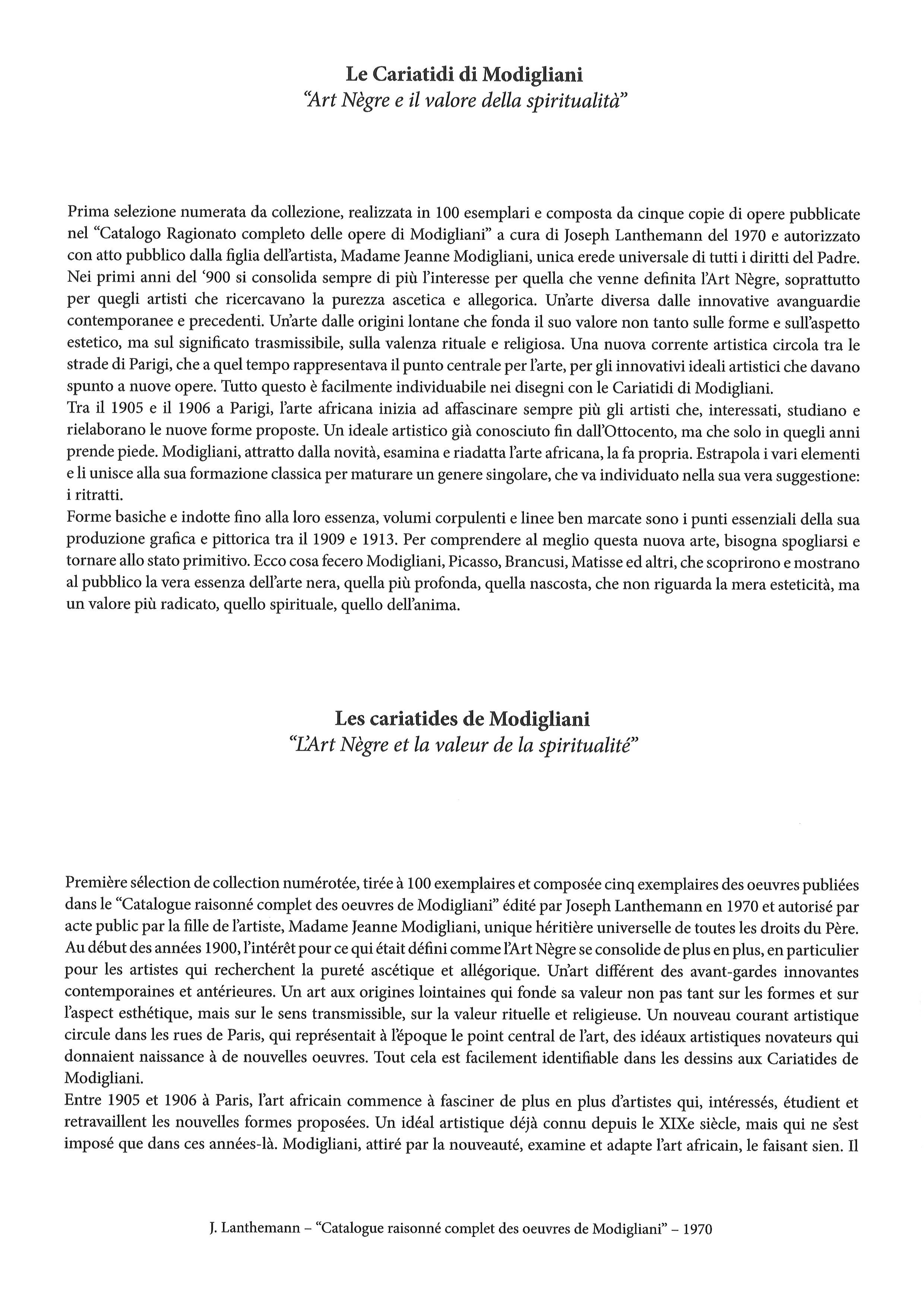 Les Archives "Amedeo Modigliani". Première Sèlection d'Oevres