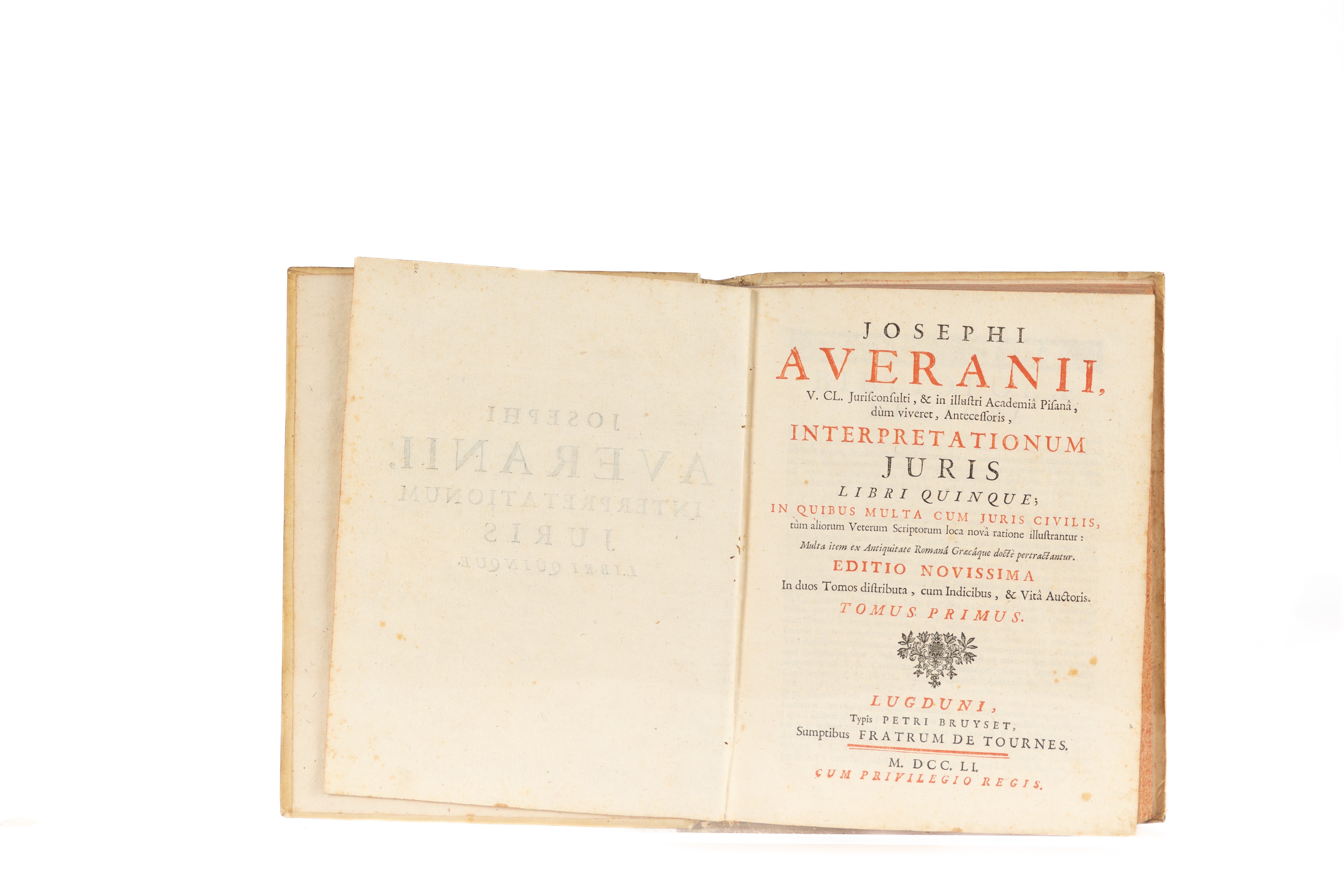 Lotto di Due Libri di Averani Giuseppe