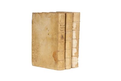 Lotto di Tre Volumi In-folio Rilegati in Pergamena Coeva