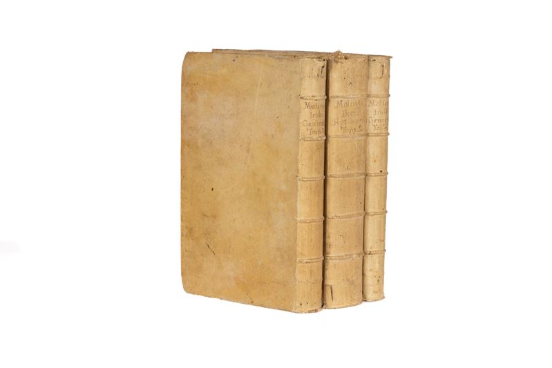 Lotto di Tre Volumi In-folio Rilegati in Pergamena Coeva