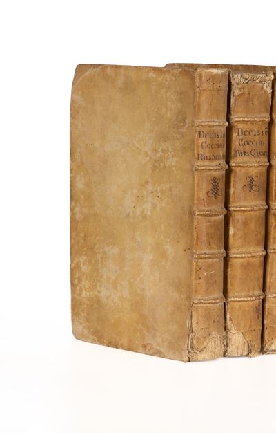 Lotto di Due Volumi In-folio Rilegati in Pergamena Coeva