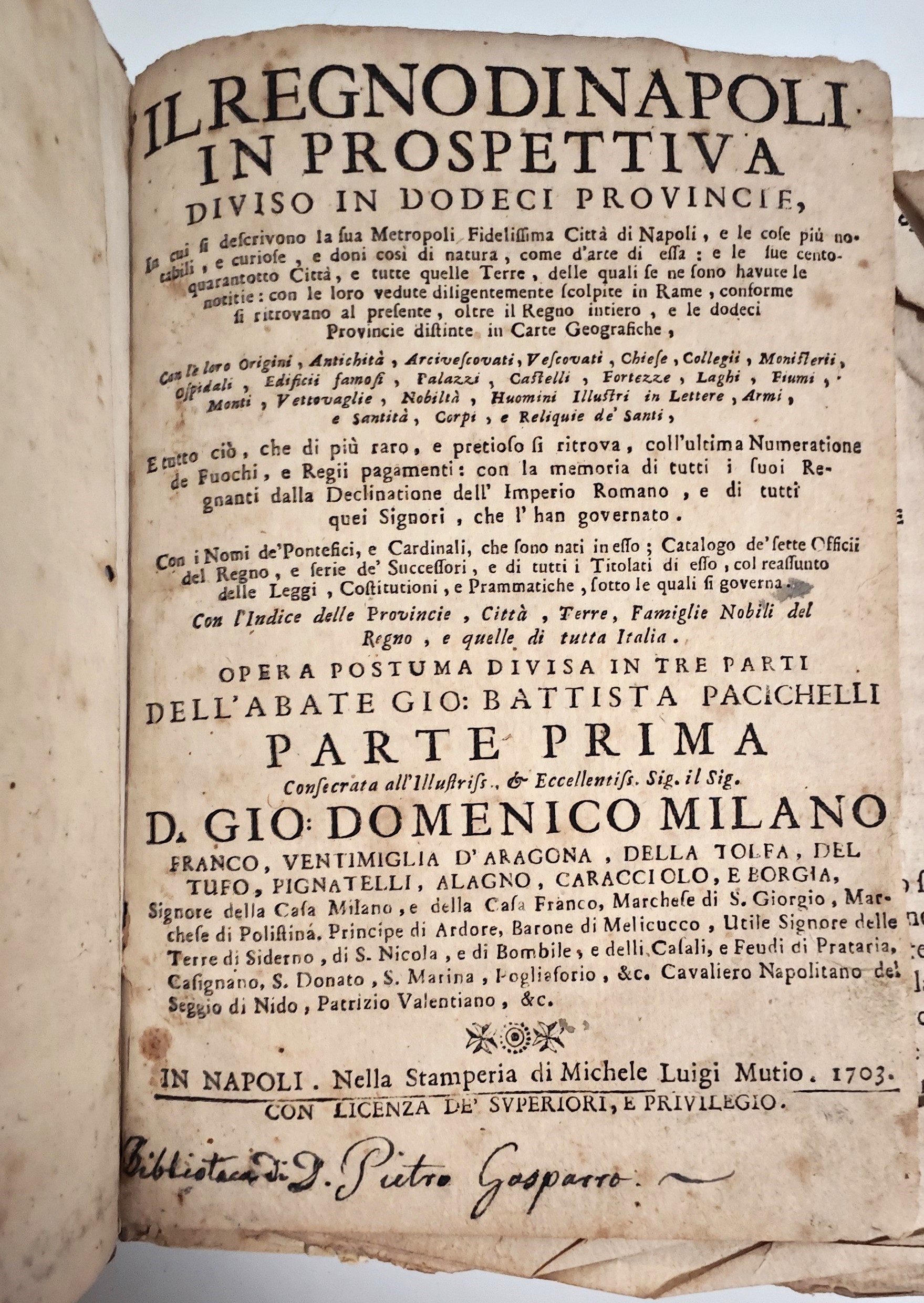 Il Regno di Napoli in prospettiva diviso in dodeci provincie