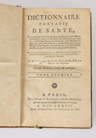 Dictionnaire Portatif De Santè