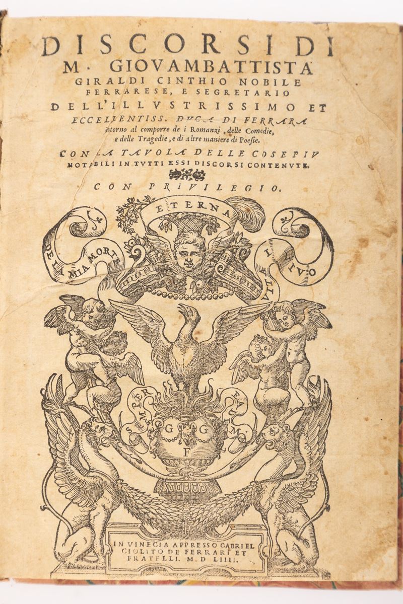Discorsi di M. Giouambattista Giraldi Cinthio nobile ferrarese intorno al comporre de i romanzi