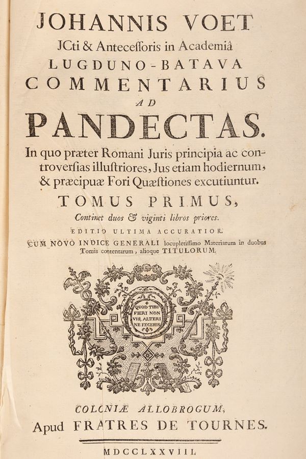 Johannes Voet - Commentarius ad pandectas