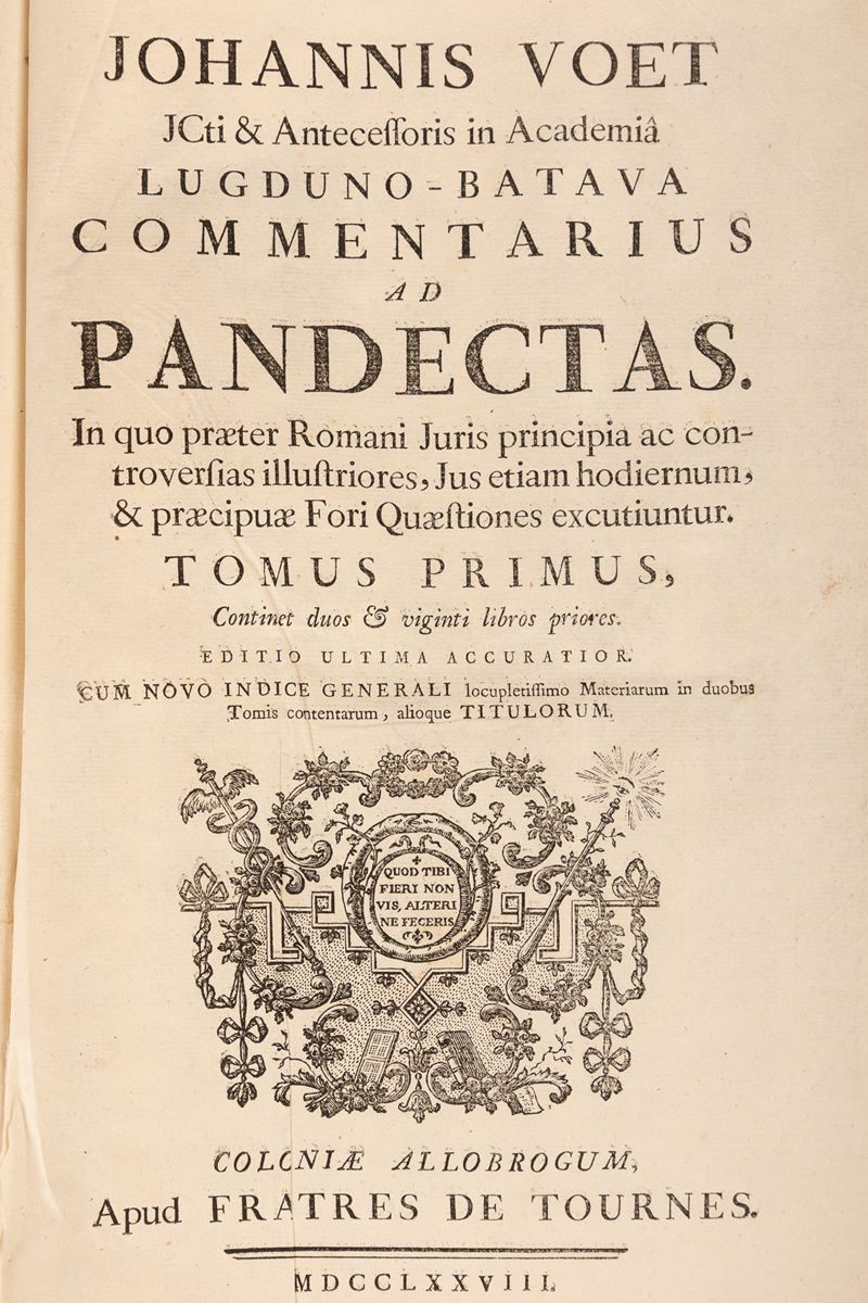 Johannes Voet - Commentarius Ad Pandectas