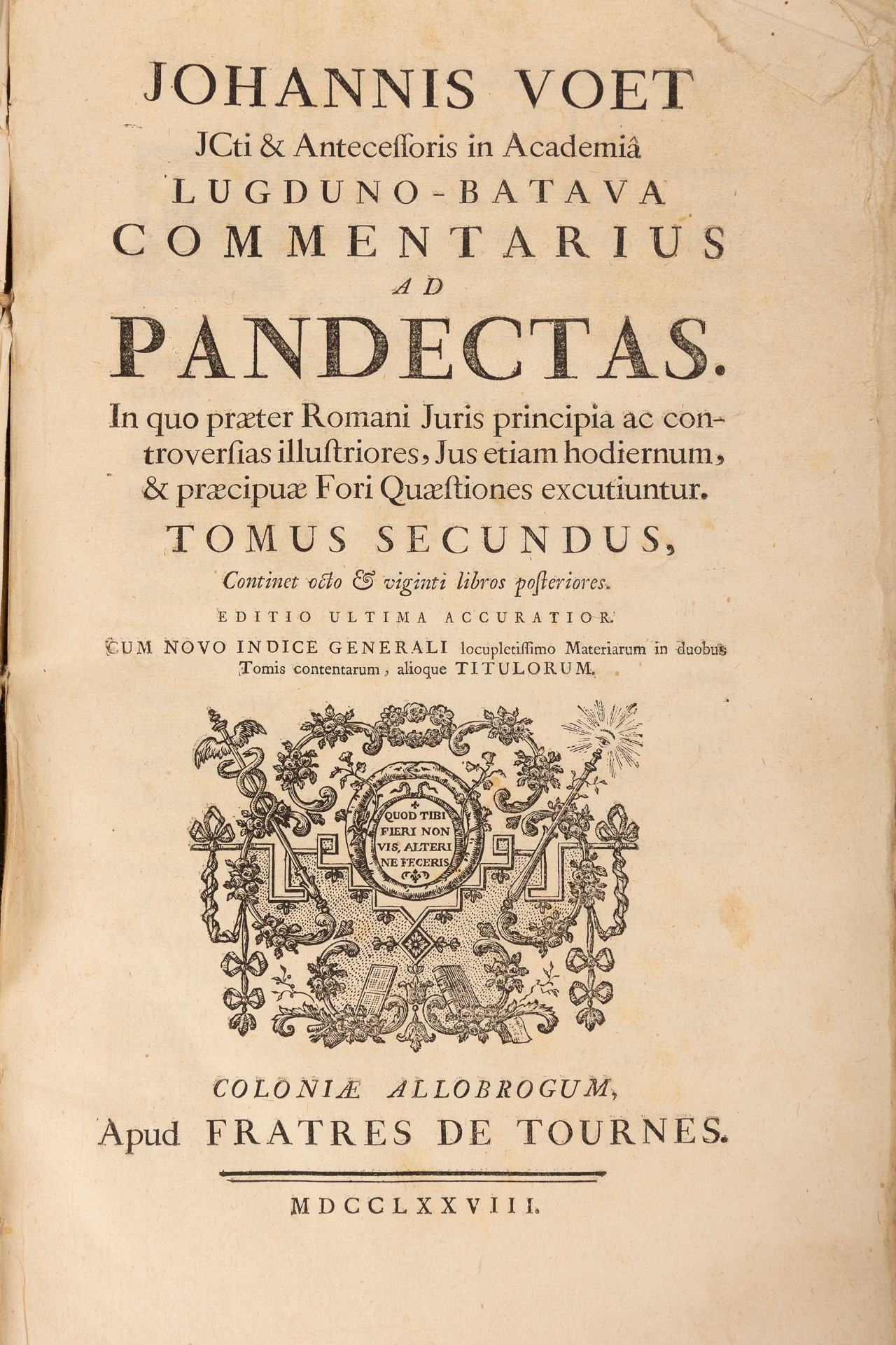 Johannes Voet - Commentarius Ad Pandectas