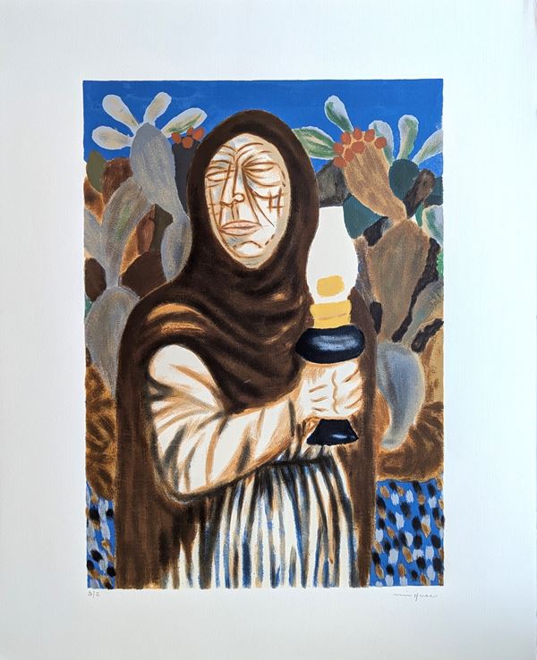 Giuseppe Migneco : La lanterna  - serigrafia - Auction Asta a Tempo: Grafica di Arte Contemporanea - Gliubich Casa d'Aste