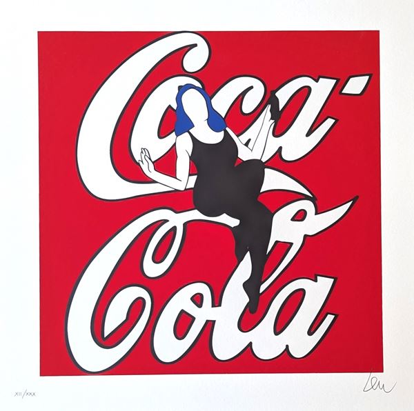 Marco Lodola : Coca Cola   - serigrafia materica a smalto su carta - Auction Asta a Tempo: Grafica di Arte Contemporanea - Gliubich Casa d'Aste