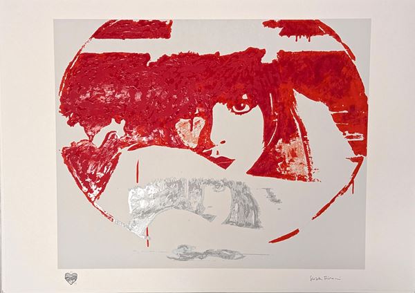 Giosetta Fioroni : Doppio Liberty Red  - Serigrafia polimaterica e carborundum a colori su carta HAHNEMUHLE 400gr - Auction Asta a Tempo: Grafica di Arte Contemporanea - Gliubich Casa d'Aste